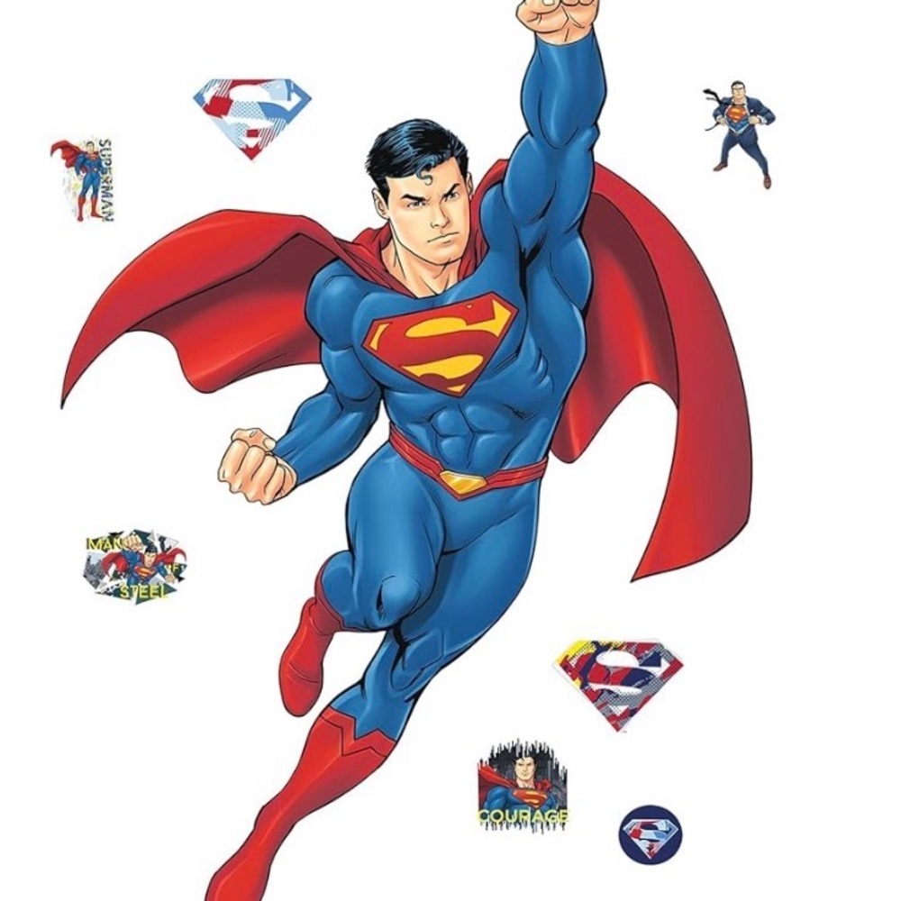 Roommates Superman Wall Decals - Red and Blue